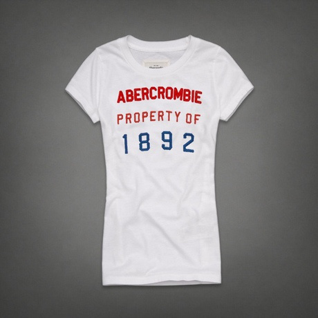 Abercrombie Fitch Mujeres De Cuello Redondo Corto Remera AF8189